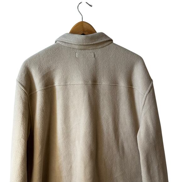 NWT Pacsun Mens Fleece Pocket Shirt Jacket Shacket Pebble Beige Size Large Y2K - Picture 8 of 14